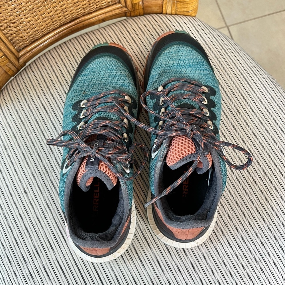 Merrell Bravada Waterproof Women's Walking Shoes Blue Pink - Picture 7 of 9